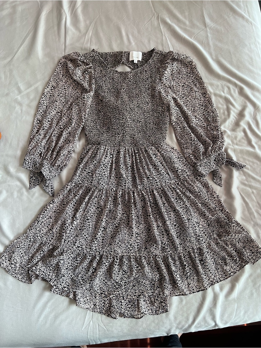 Cinq à Sept Annabelle Open-Back Printed Crepe de Chine Mini Dress